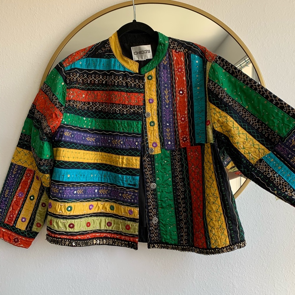 NWOT! Chico’s Quilted Pattern Jacket 🌈 - Picture 3 of 10